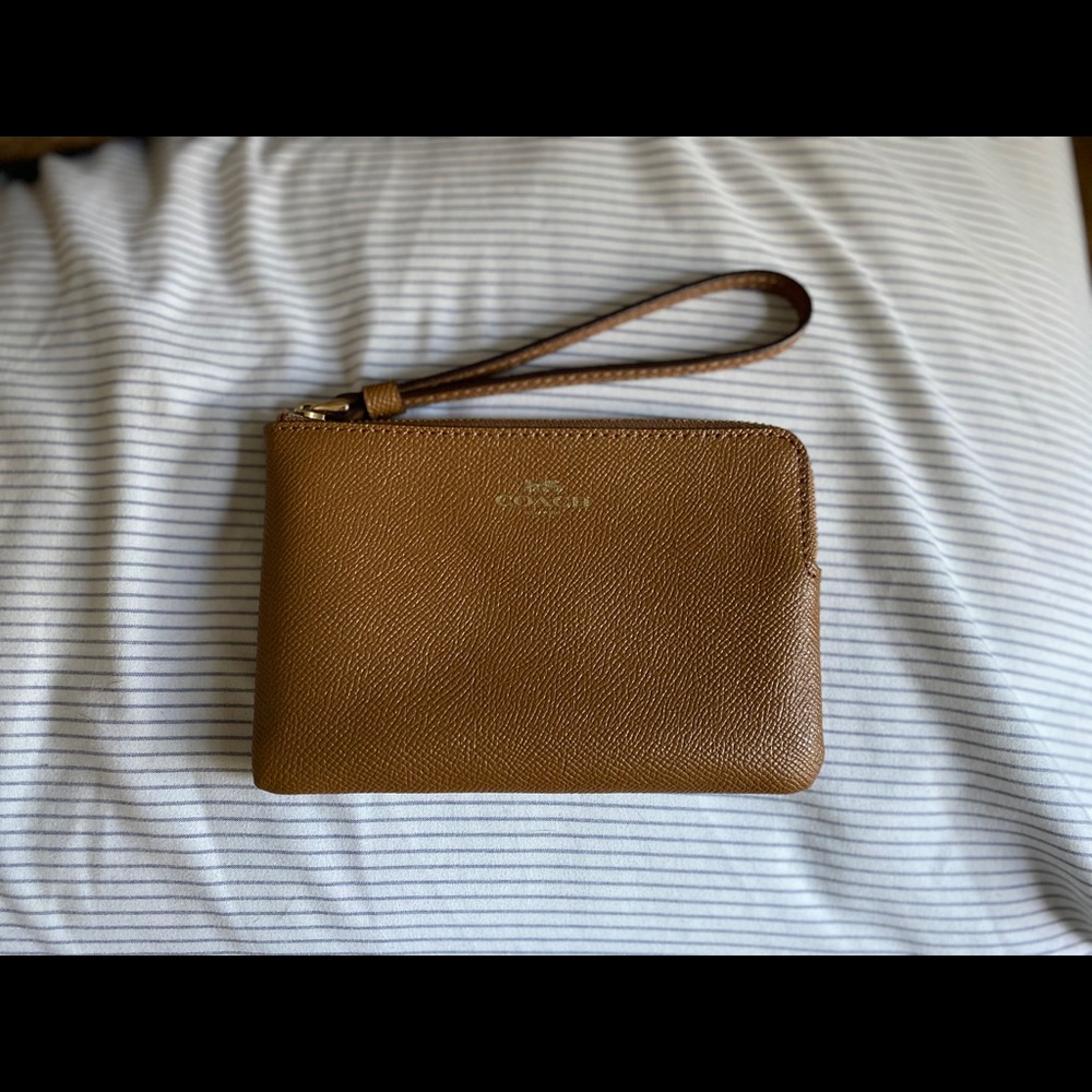 Tan Leather Coach Wristlet